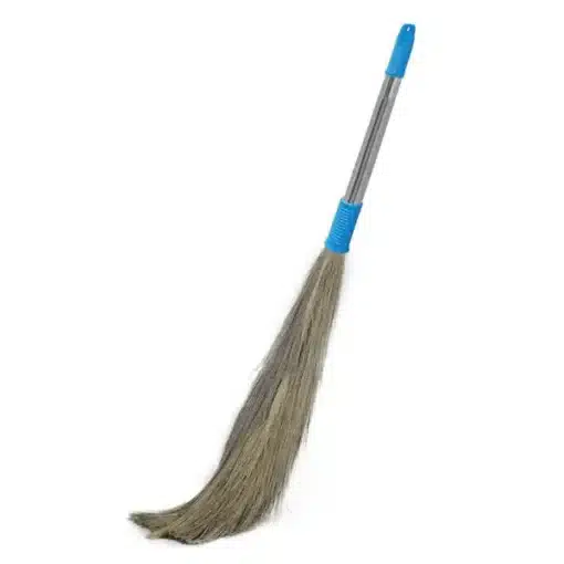 Grass Broom Stick with Steel Handle